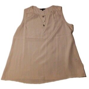 St. John Sleeveless Cream Silk Top Blouse Elegant Career L